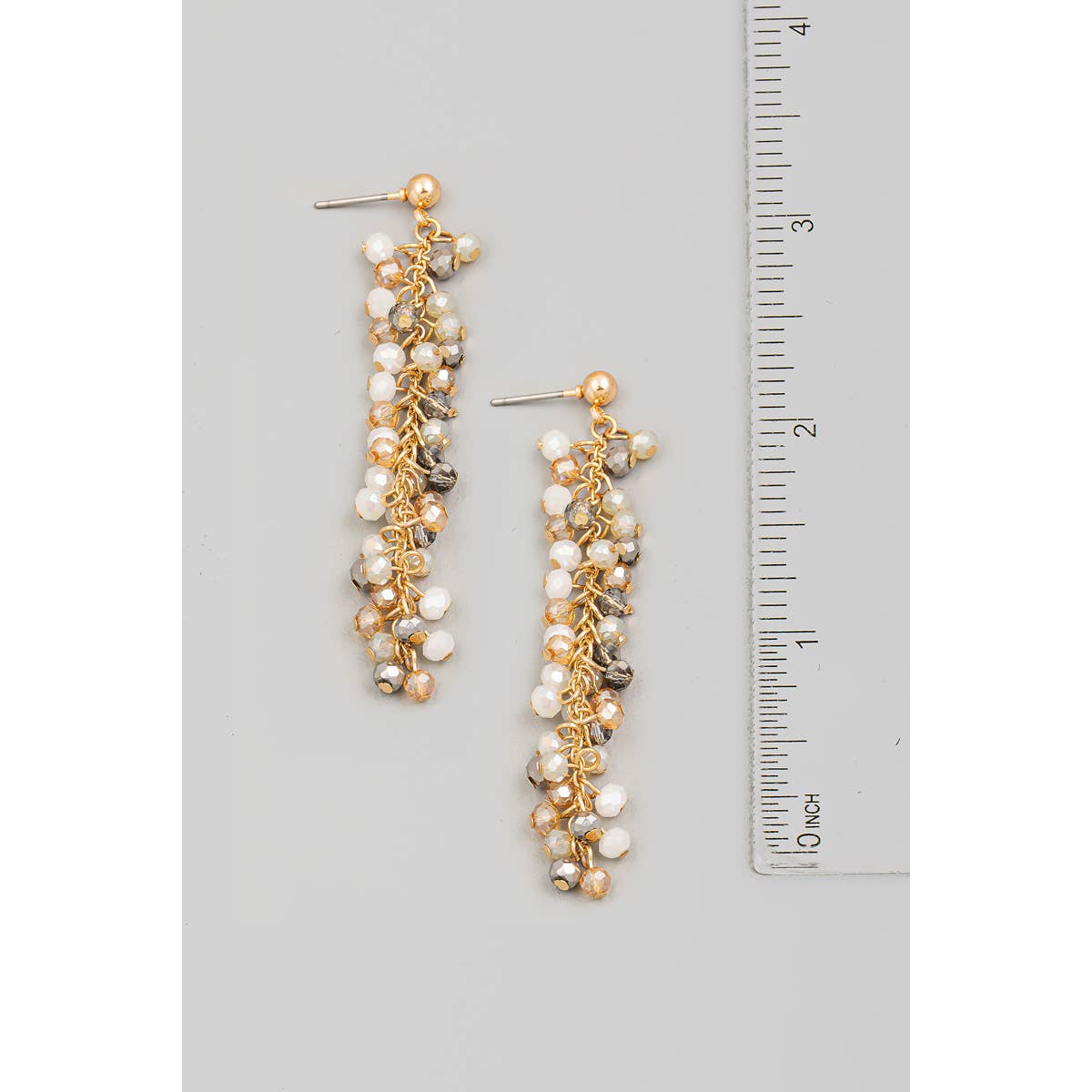 Faceted Beaded Chain Dangle Earrings