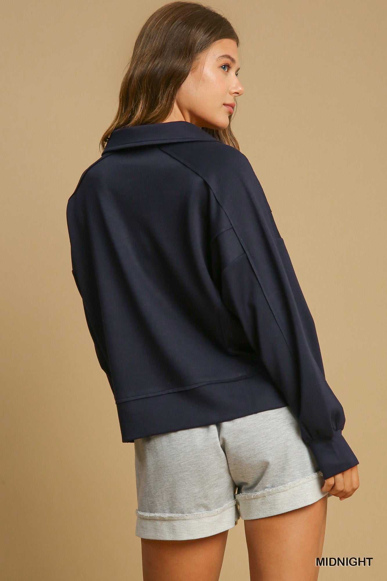 Luxe Knit Split Neck Pullover Top