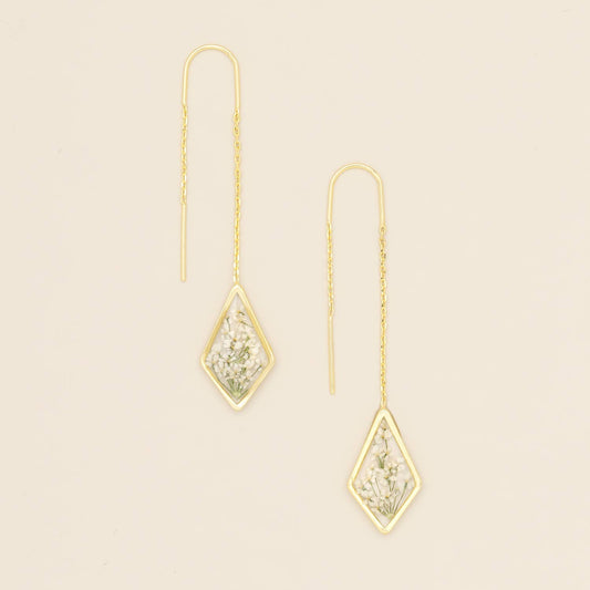 Pressed Flower Thread Earring