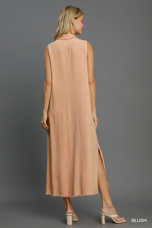 Washed Linen Sleeveless Dress