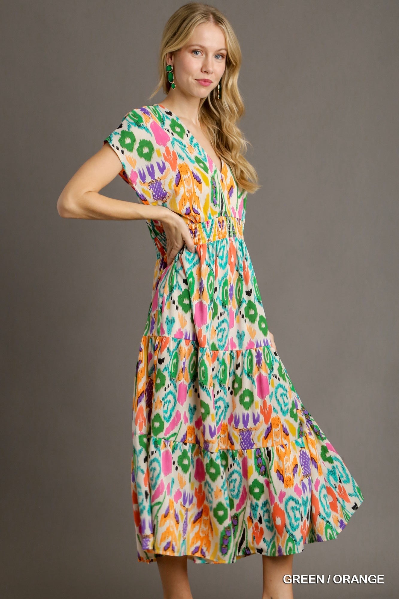 Abstract Print Maxi Dress