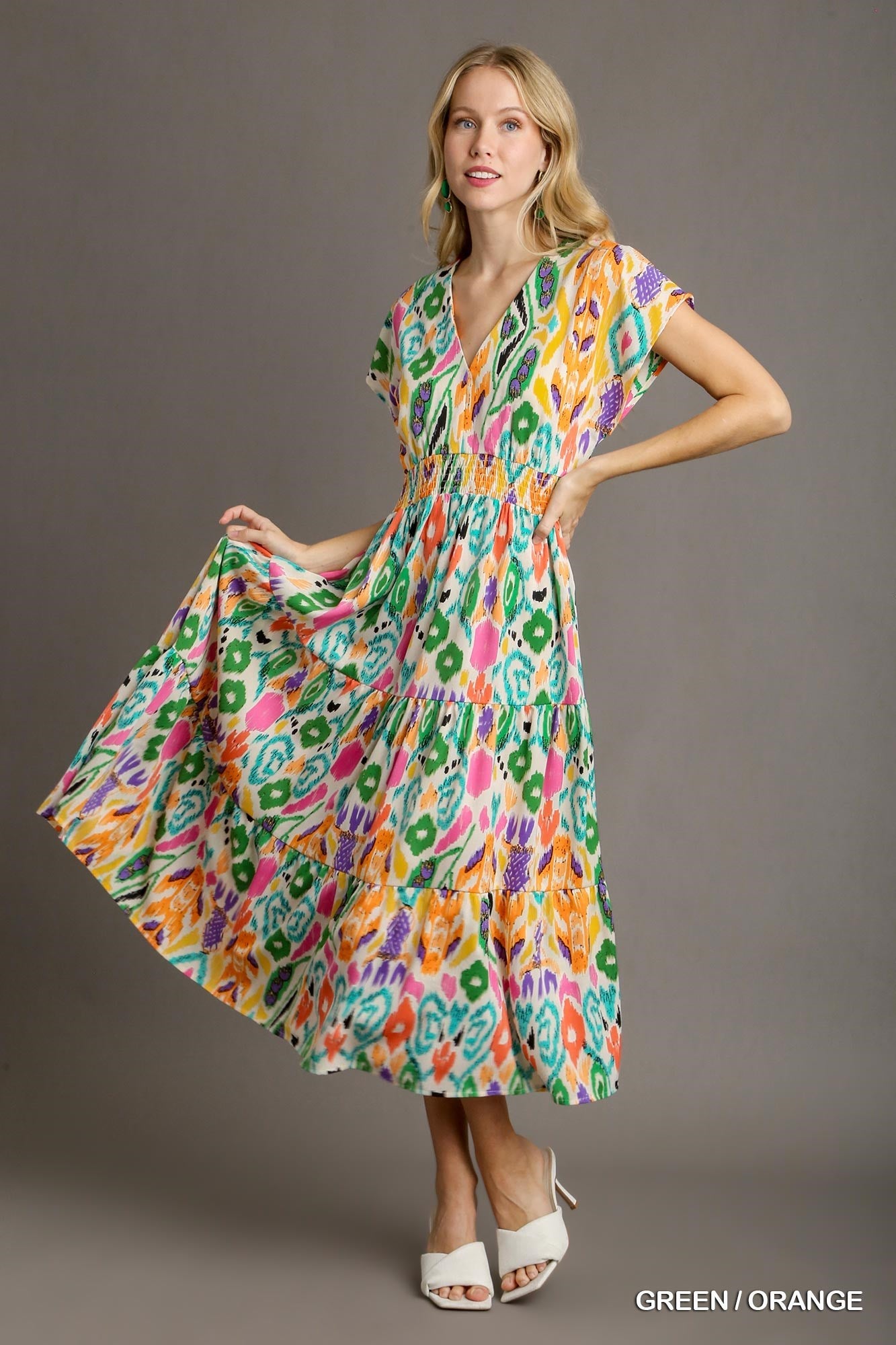 Abstract Print Maxi Dress