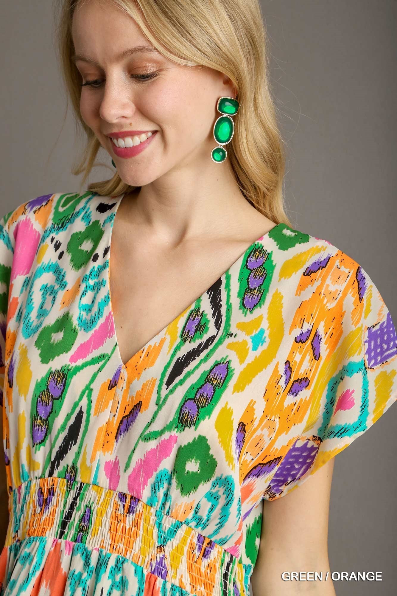 Abstract Print Maxi Dress