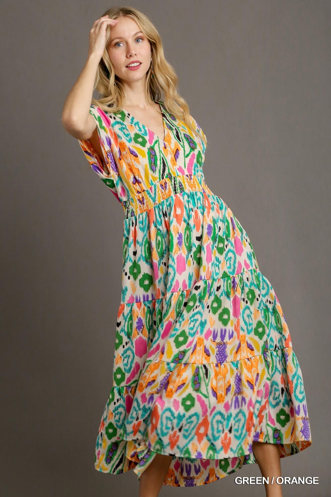 Abstract Print Maxi Dress