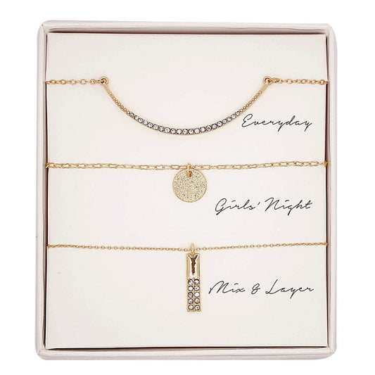 3PC Assorted Layering Pendant Necklace Gift Set