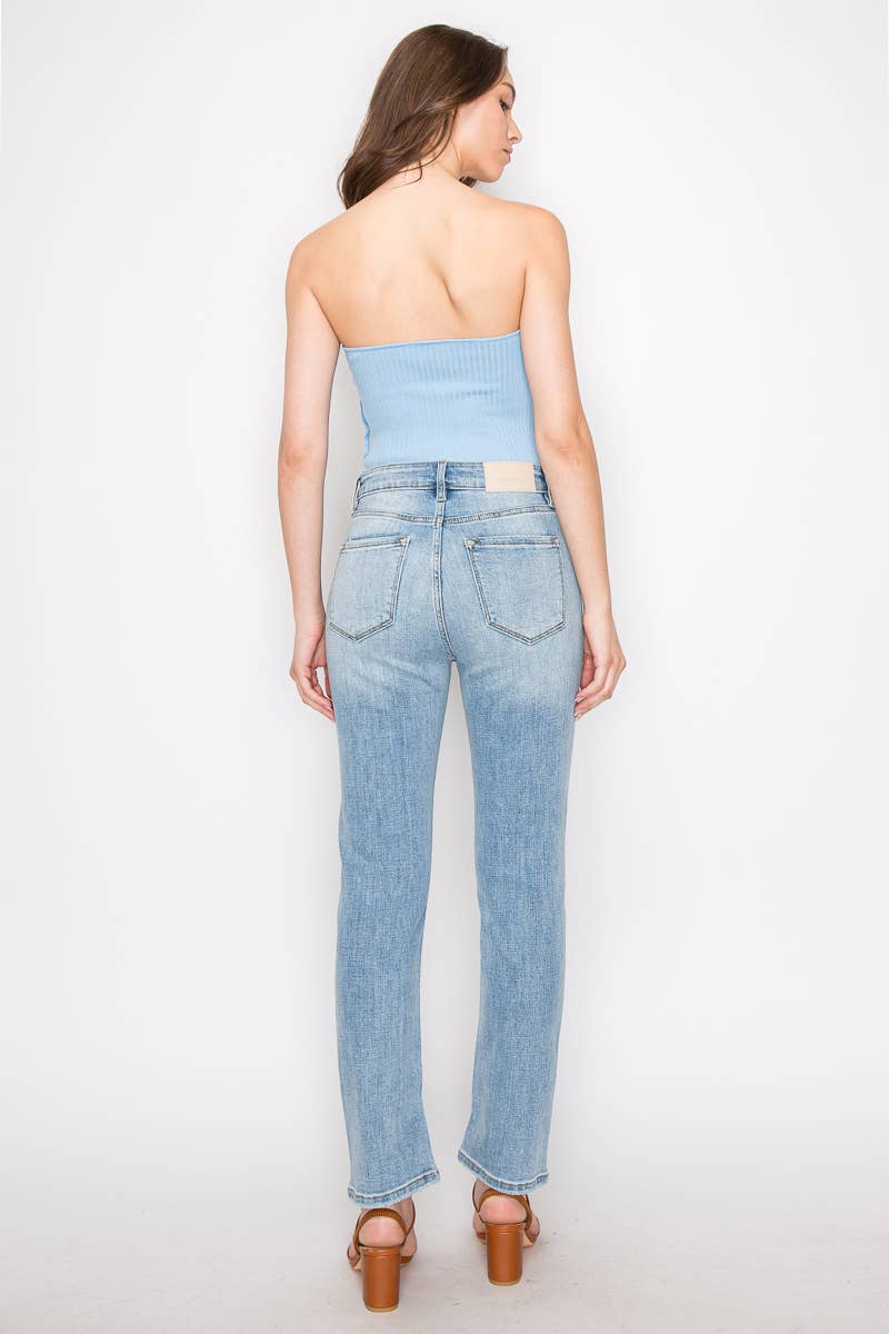 HIGH RISE STRAIGHT LEG JEANS