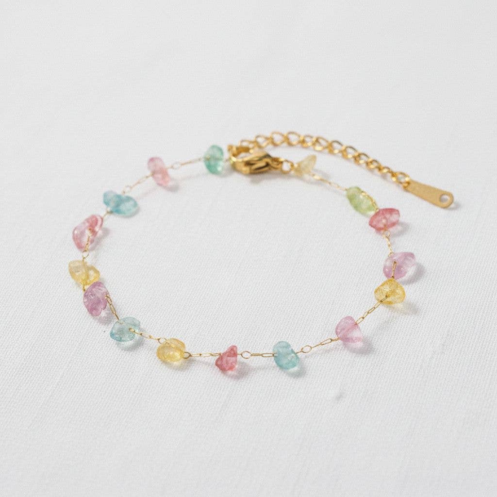 Colorful Gemstone Bead Necklace and Bracelet
