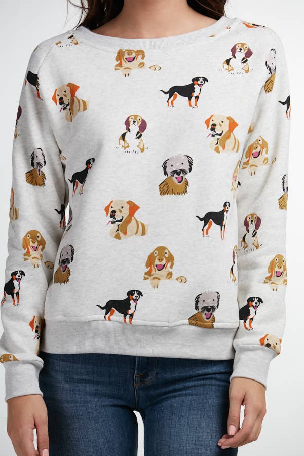 Playful Dogs Print Sweatshirt