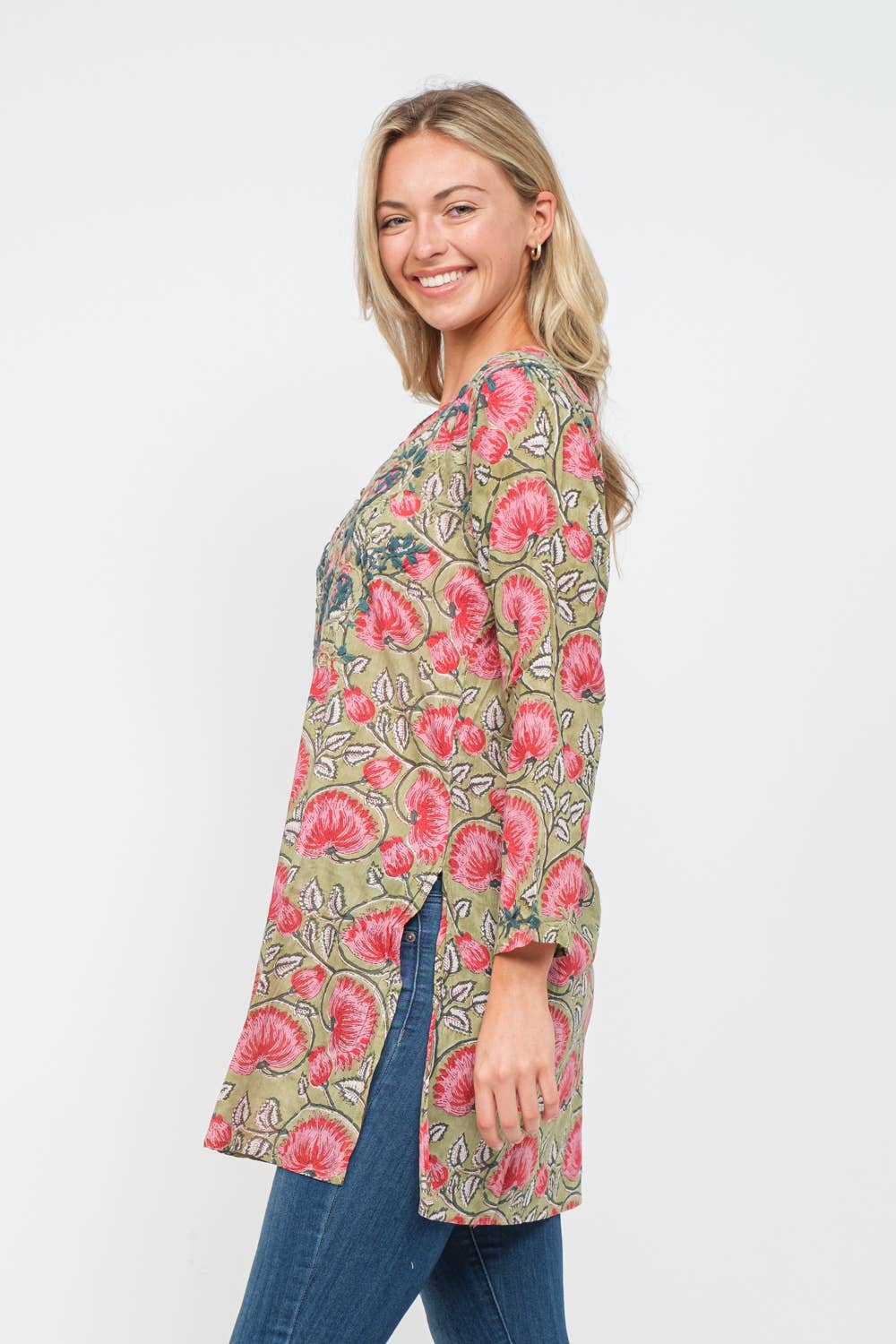 Caliana Printed Embroidered Tunic