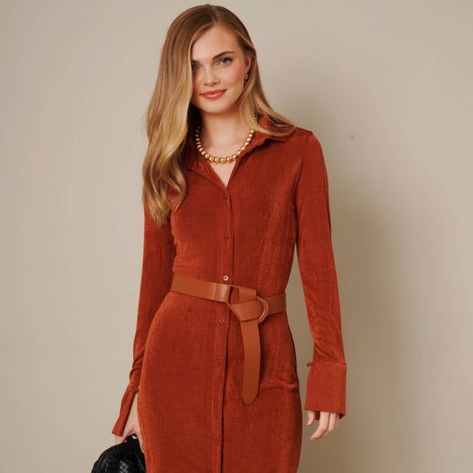 Faux Leather Oval Belt