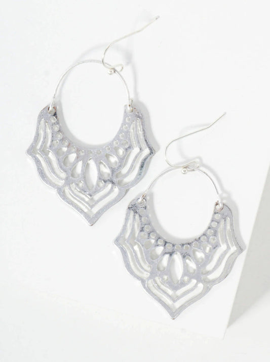 Metal Filigree Dangle Drop Earrings