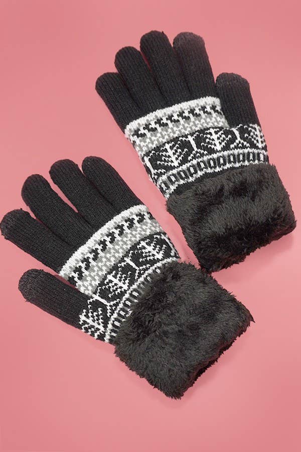 AZTEC DOUBLE PILE TOUCH SCREEN WINTER GLOVES