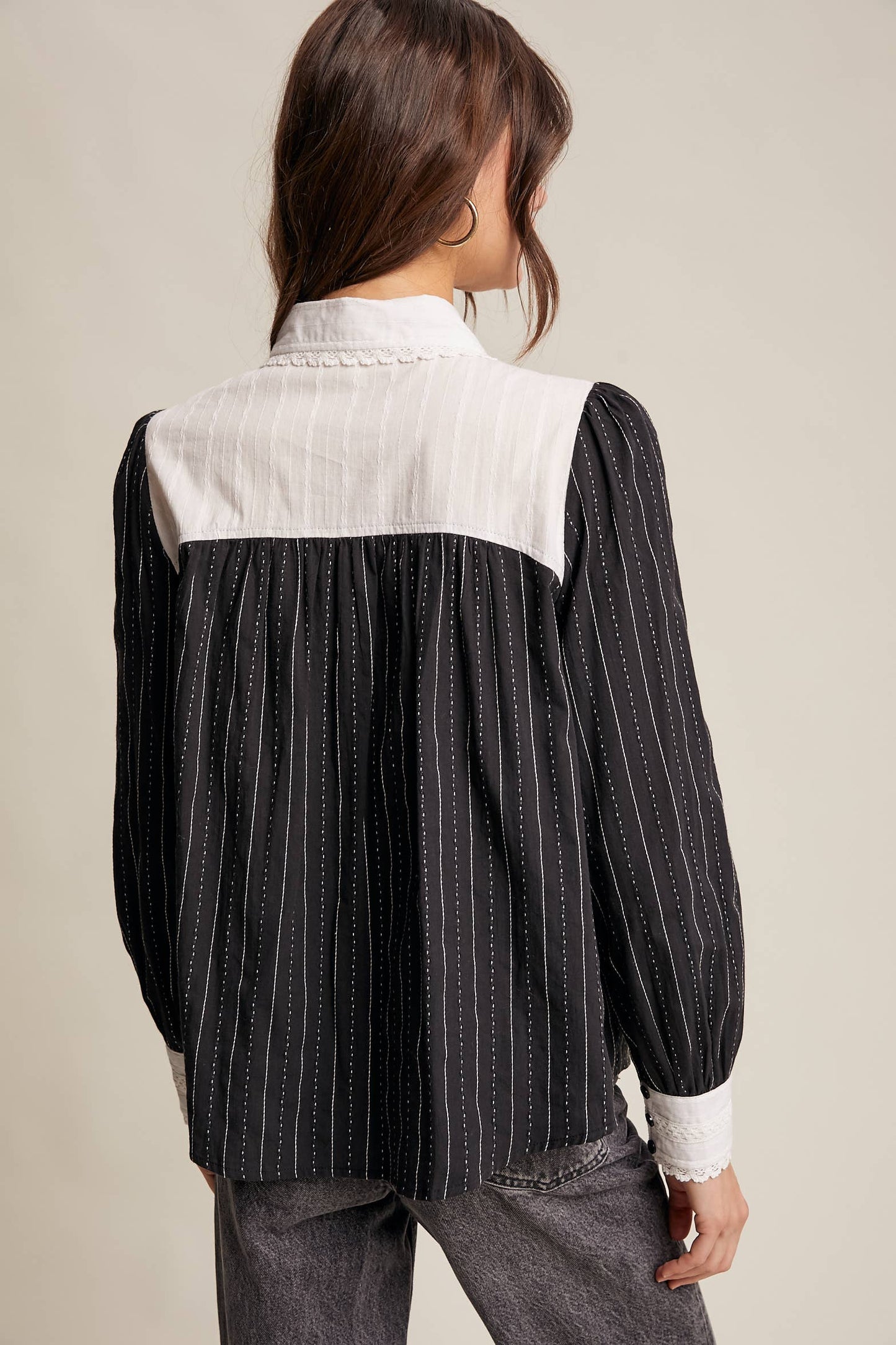 Victorian Contrast Lace Blouse