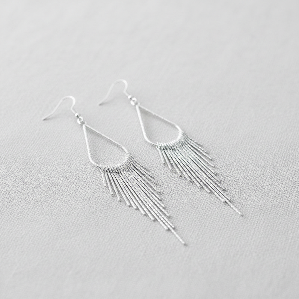 Exquisite Teardrop Metal Tassel Earrings