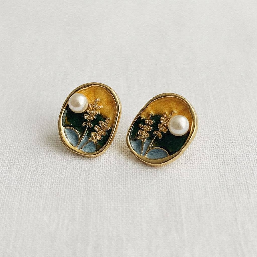 Artistic Vintage Pearl Drop Earrings