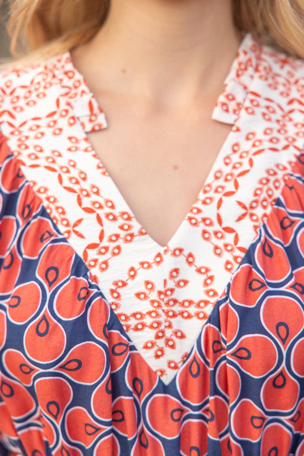 Mixed Print Waist Tie Dress