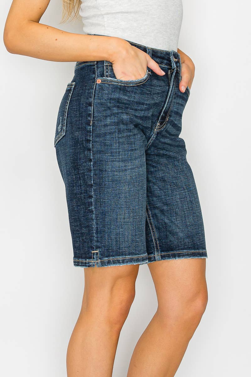 HIGH RISE BERMUDA JEAN SHORTS