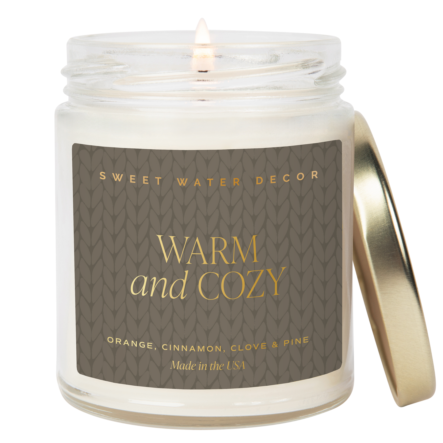 Warm and Cozy 9 oz Soy Candle (Gold Foil)