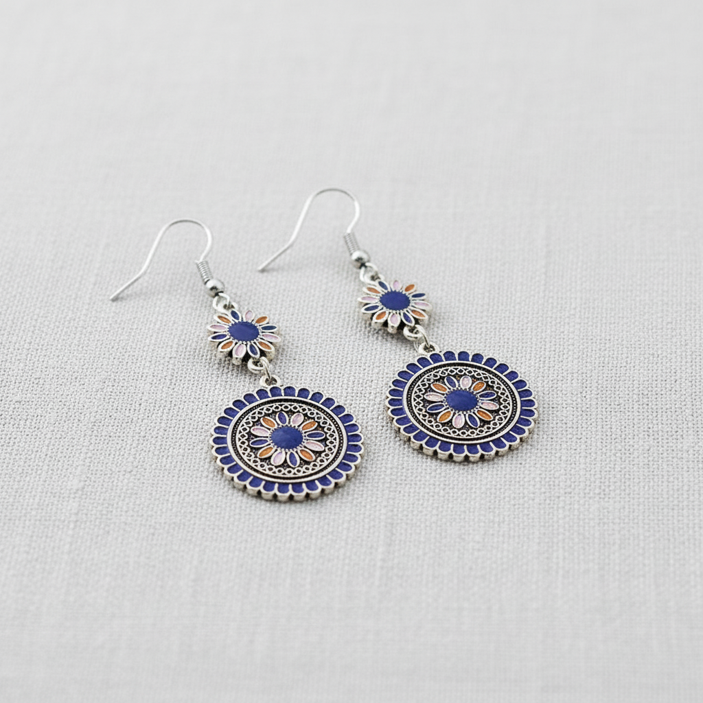 Bohemian Sunflower Alloy Drop Earrings