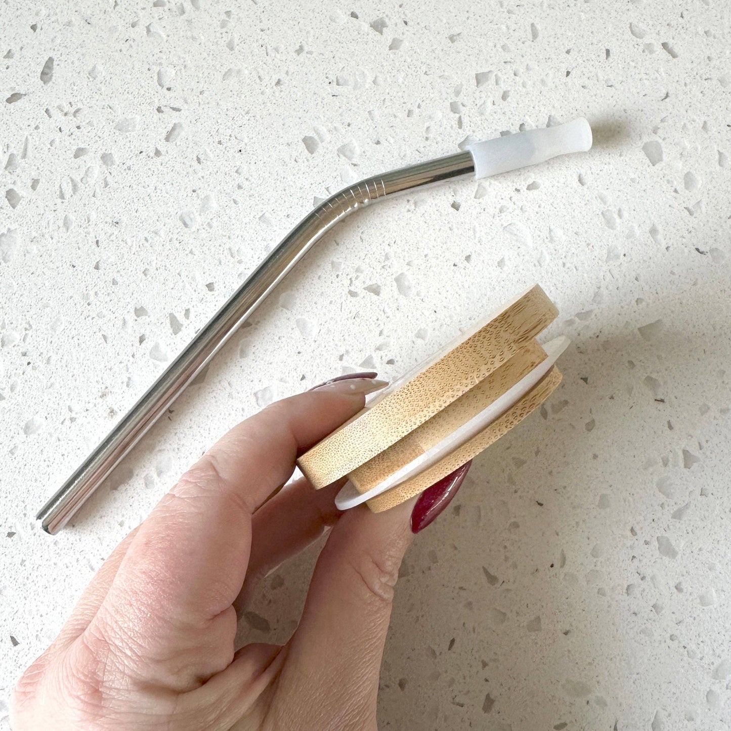 Bamboo Lids with Straw for Glass Beermug Cups