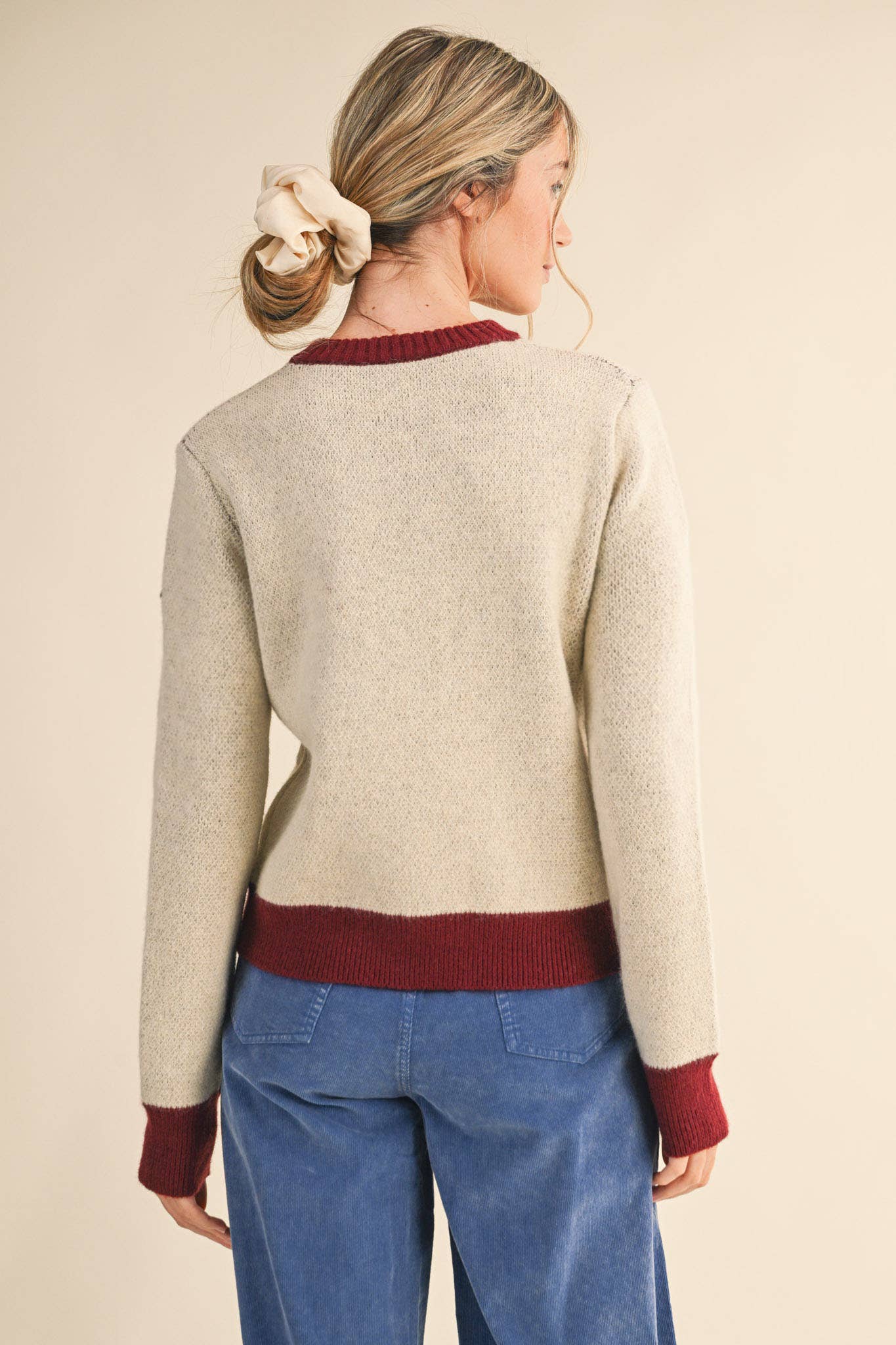 Winter Floral Knit Sweater