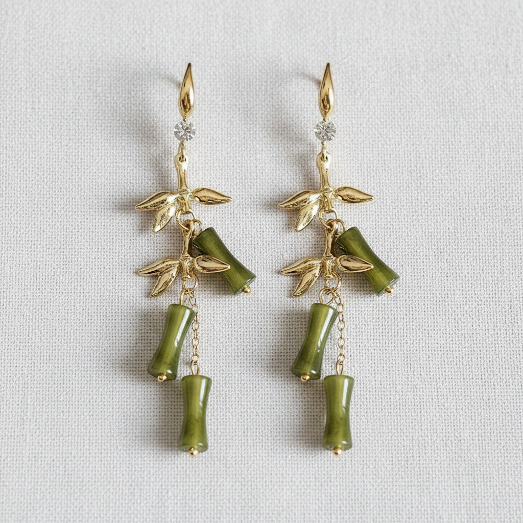 Elegant Bamboo Tassel Earrings