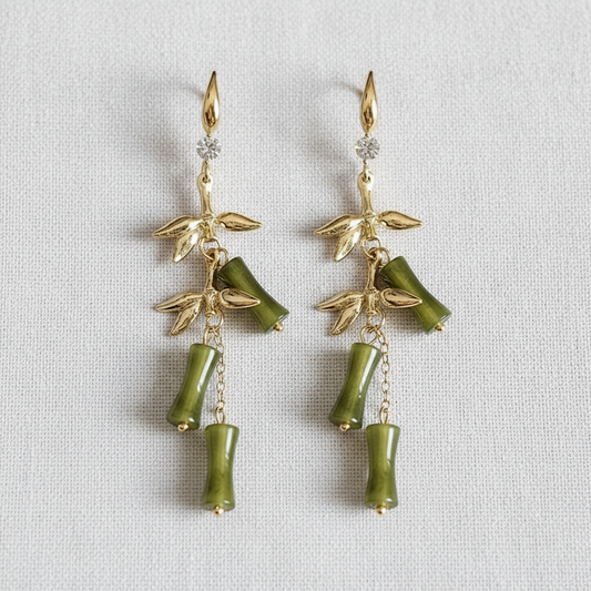 Elegant Bamboo Tassel Earrings