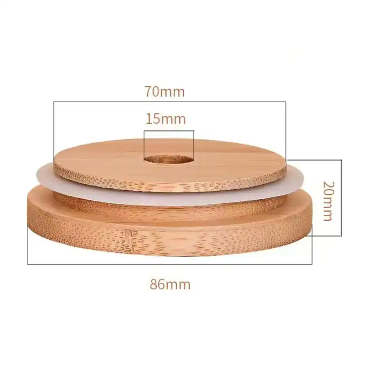 Bamboo Lids with Straw for Glass Beermug Cups