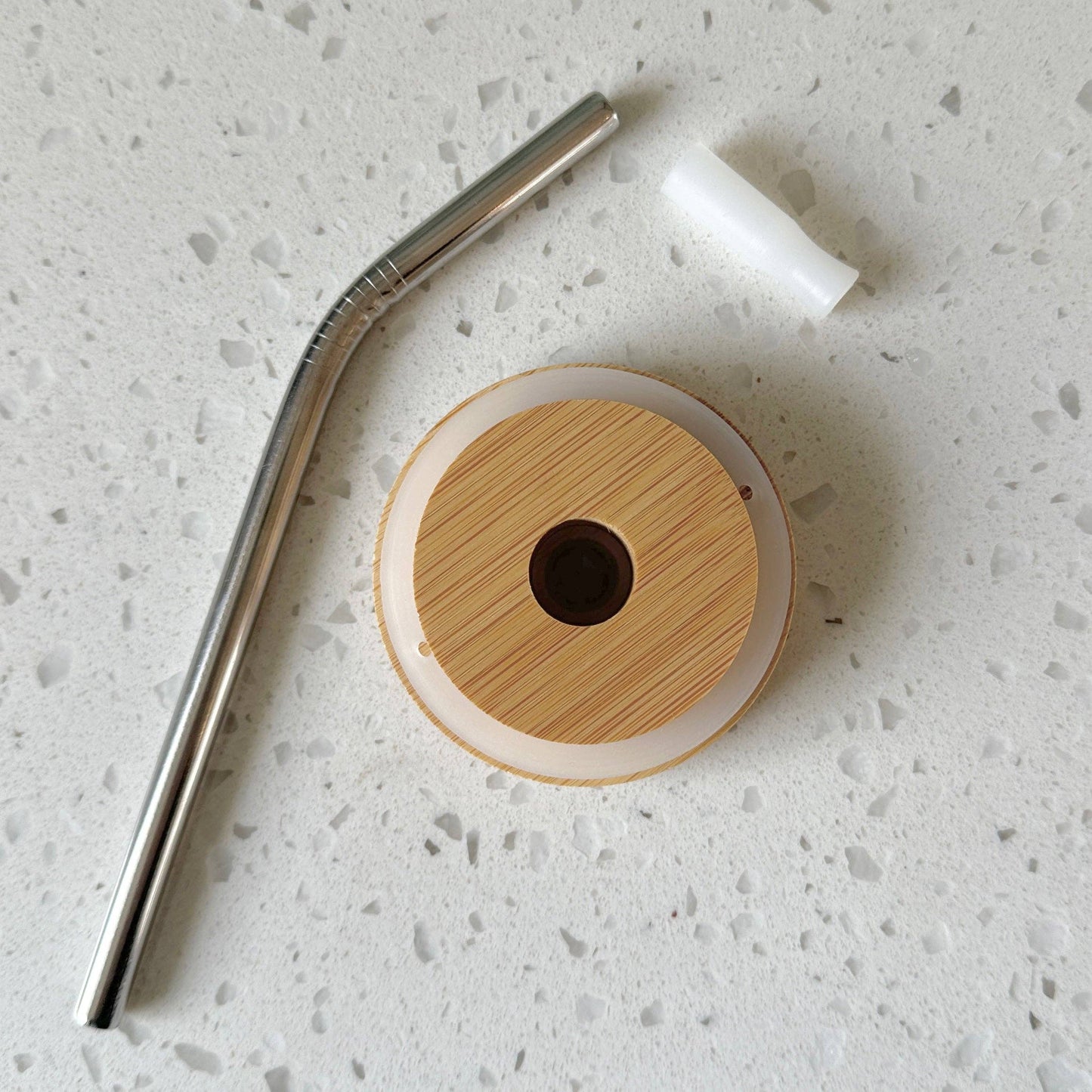 Bamboo Lids with Straw for Glass Beermug Cups