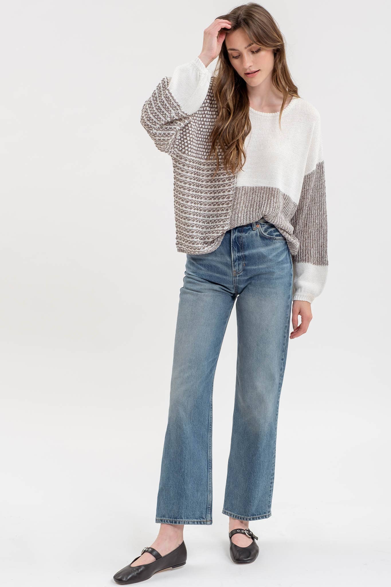 Slouchy Colorblock Sweater