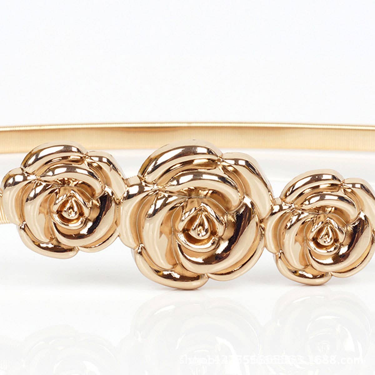 Stretch Floral Metal Belt