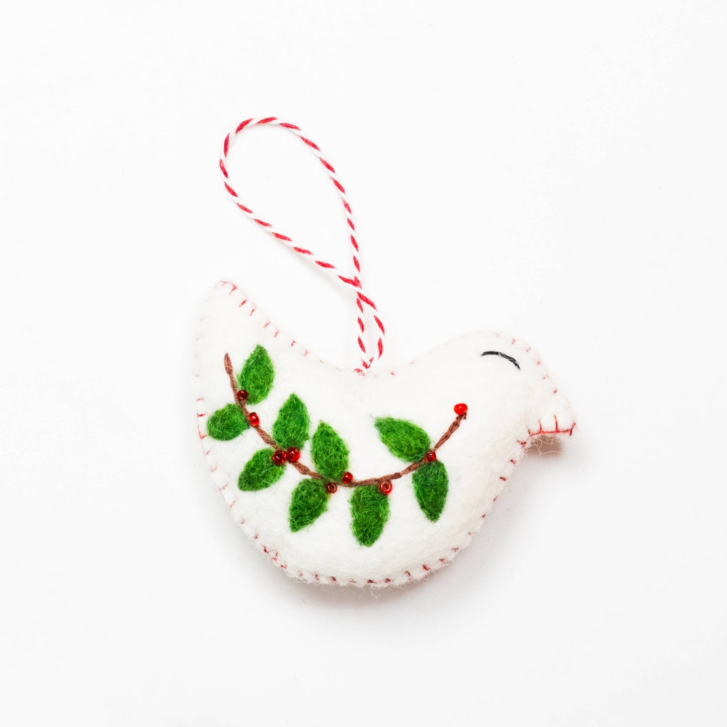 Embroidered Dove Ornament