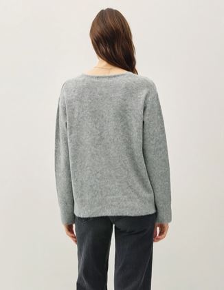 WOOL BLEND RELAXED V-NECK SWEATER