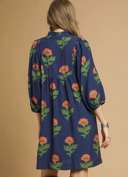 Floral Print Babydoll Dress