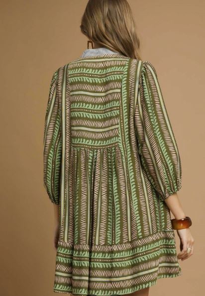 Aztec Print Babydoll Dress