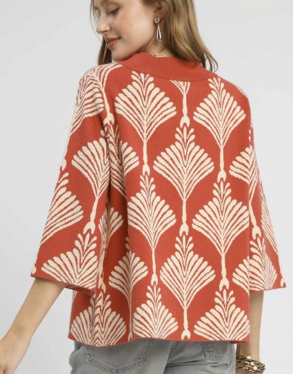 Abstract Print Pullover Sweater