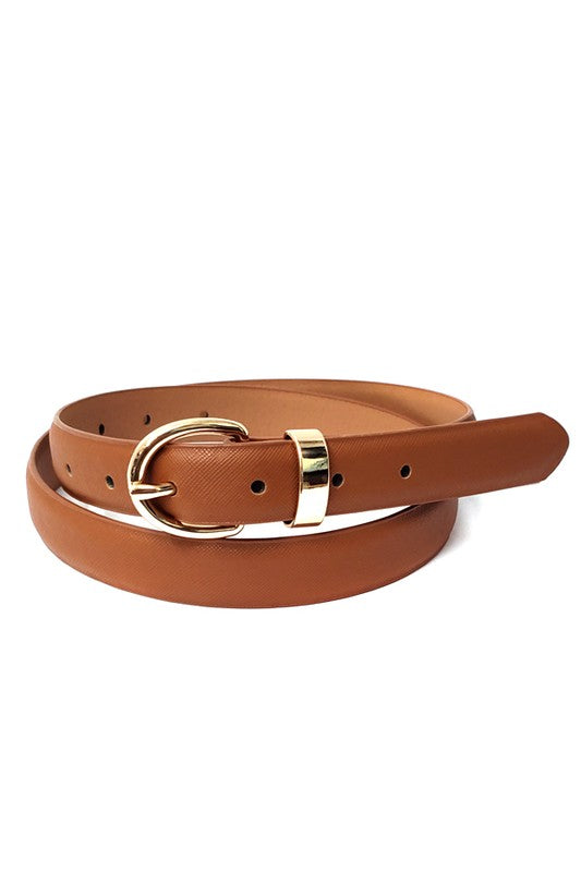 Faux Leather Skinny Belt