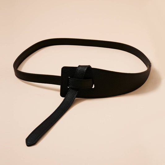 Faux Leather Slit Belt