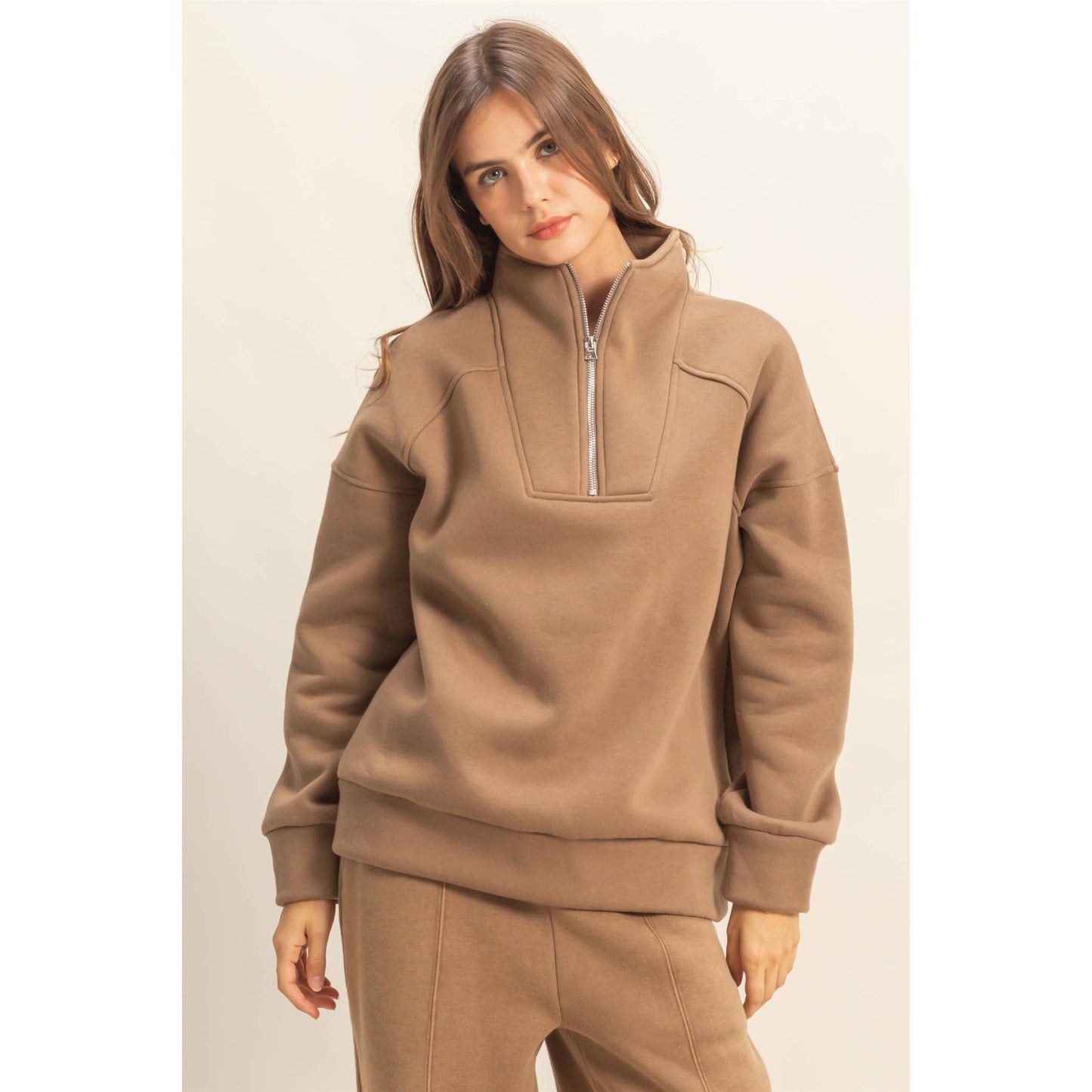 Garment Wash Quarter Zip Pullover