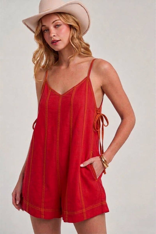 GAME DAY TWILL COLOR DENIM CASUAL SUMMER CHEER UP ROMPER
