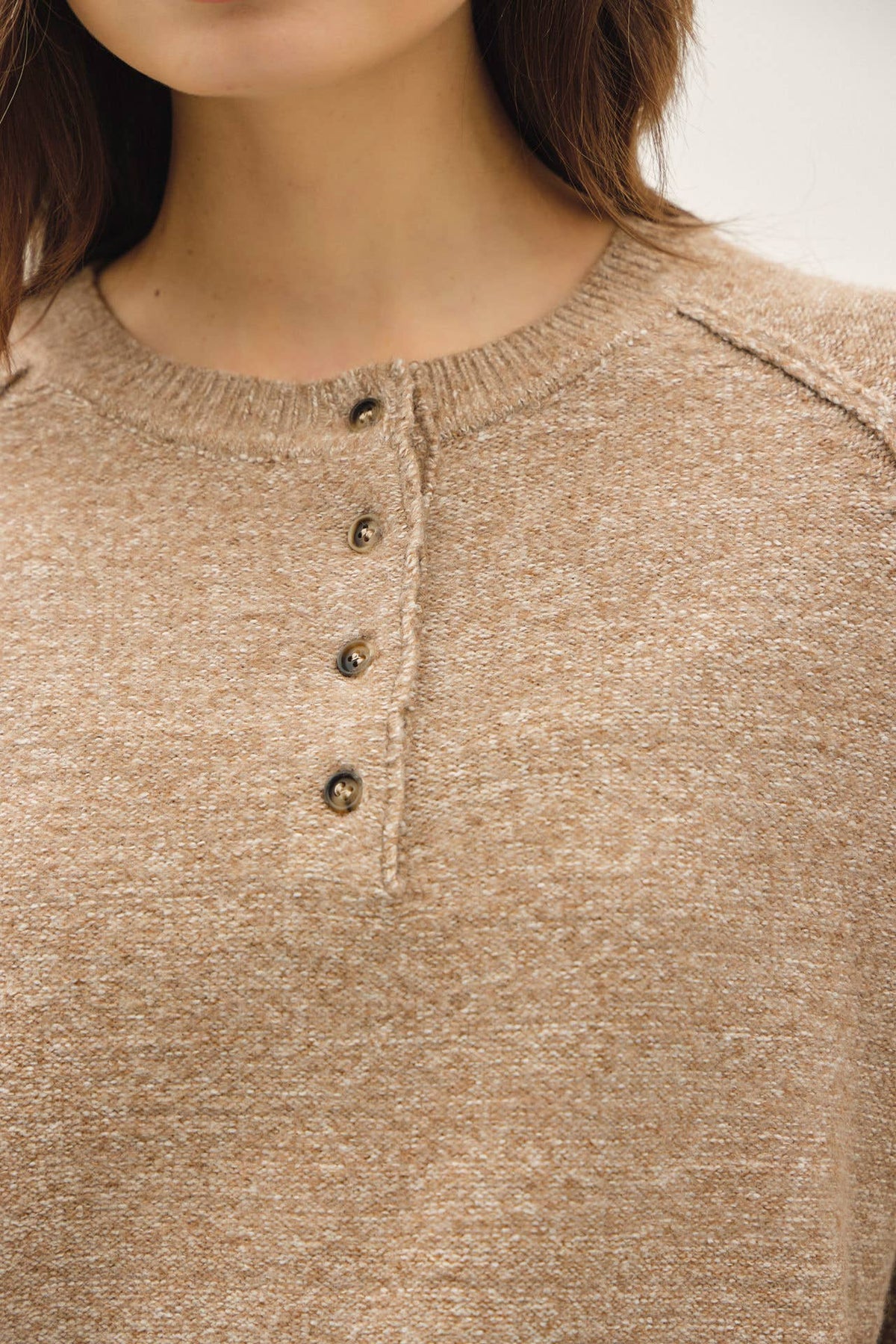 ALPINE ULTRA COZY HENLEYED SWEATER TOP