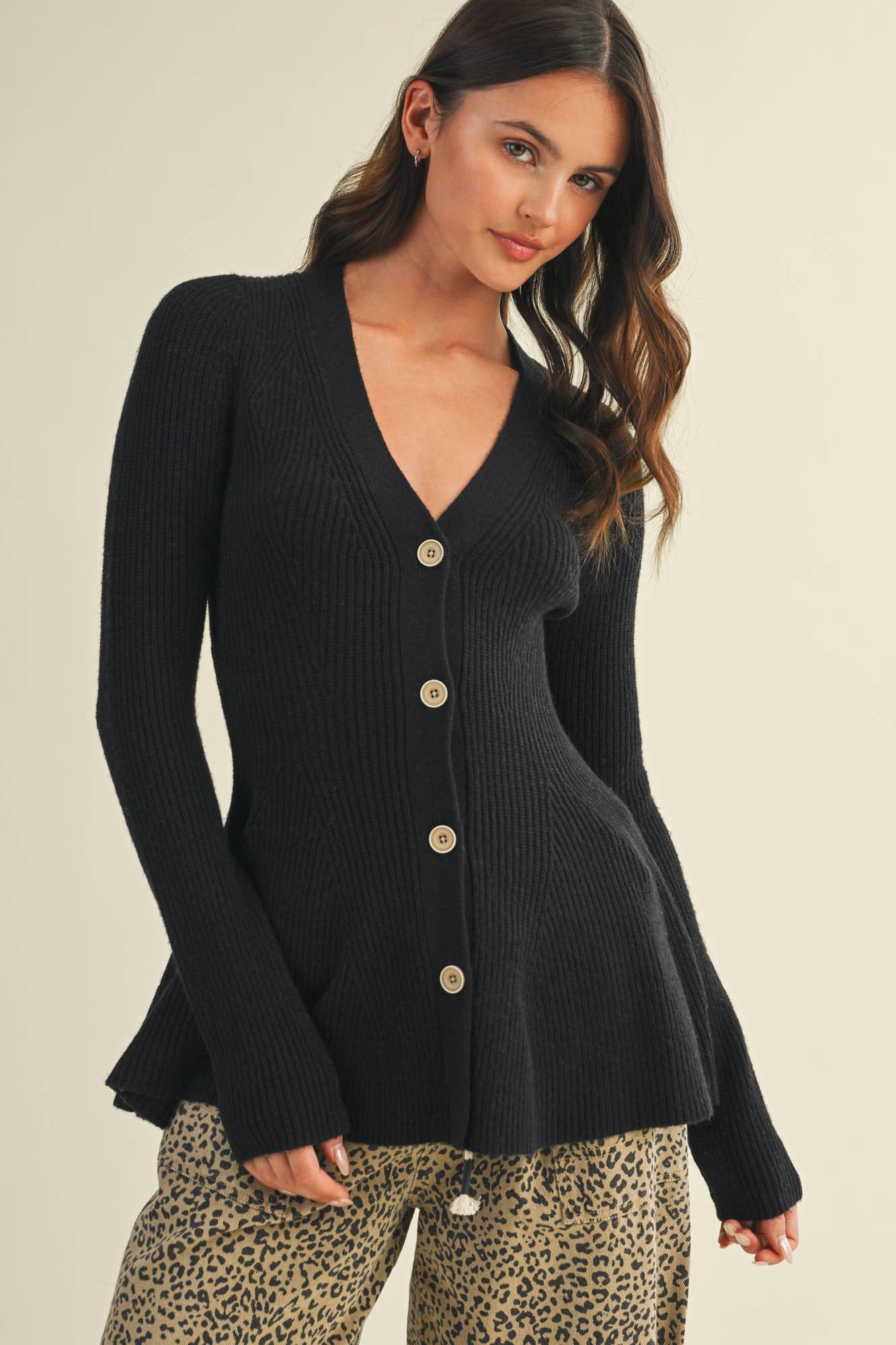 V NECK HOURGLASS SWEATER CARDIGAN