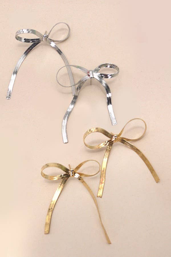 FESTIVAL BOW SNAKE CHAIN EARRINGS