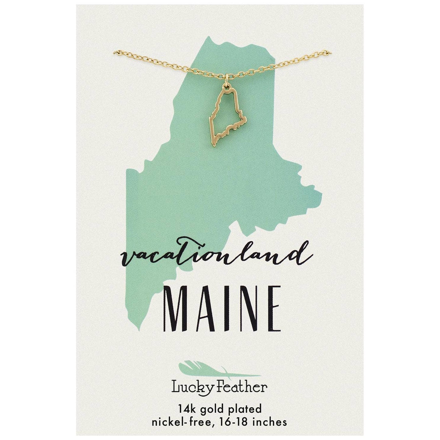 State Necklace - Gold - MAINE