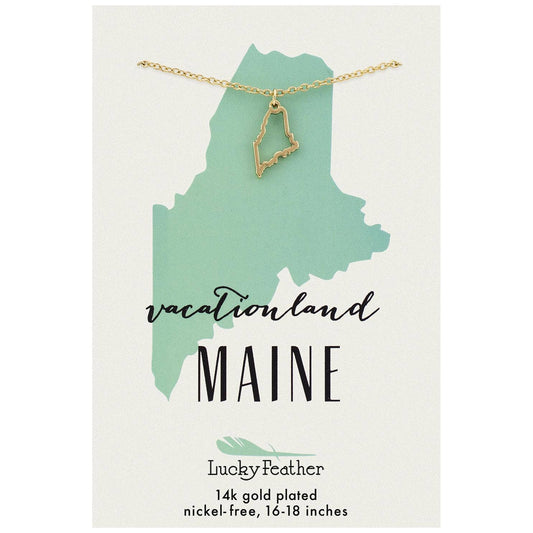 State Necklace - Gold - MAINE