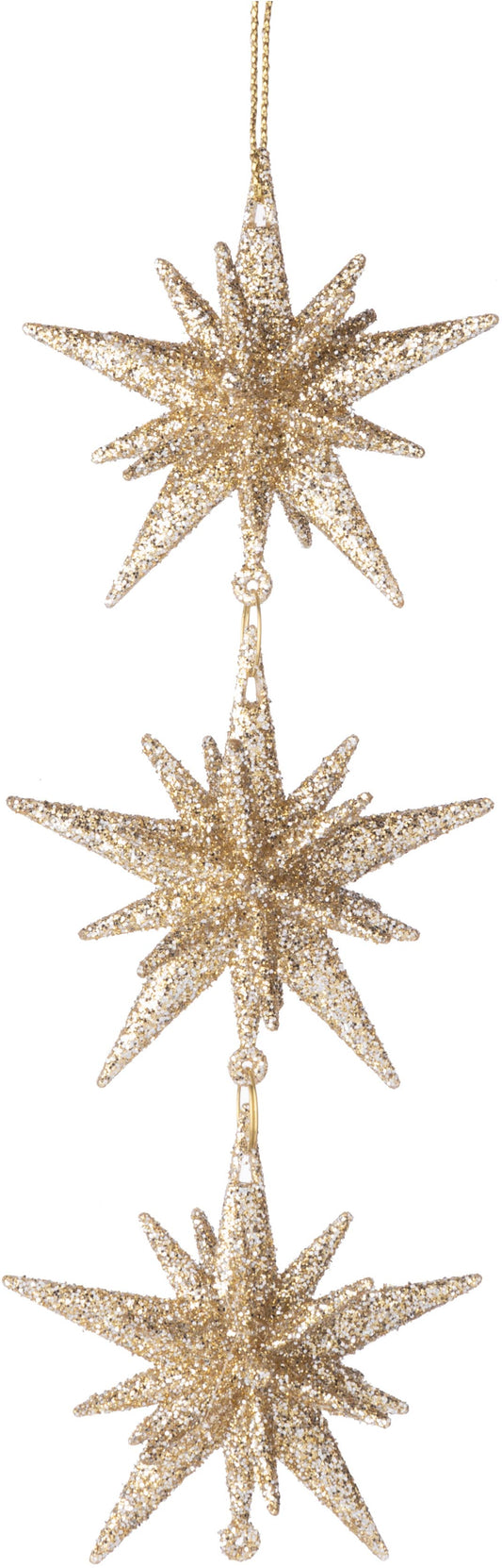 Champagne Gold Glitter Moravian Star Ornament