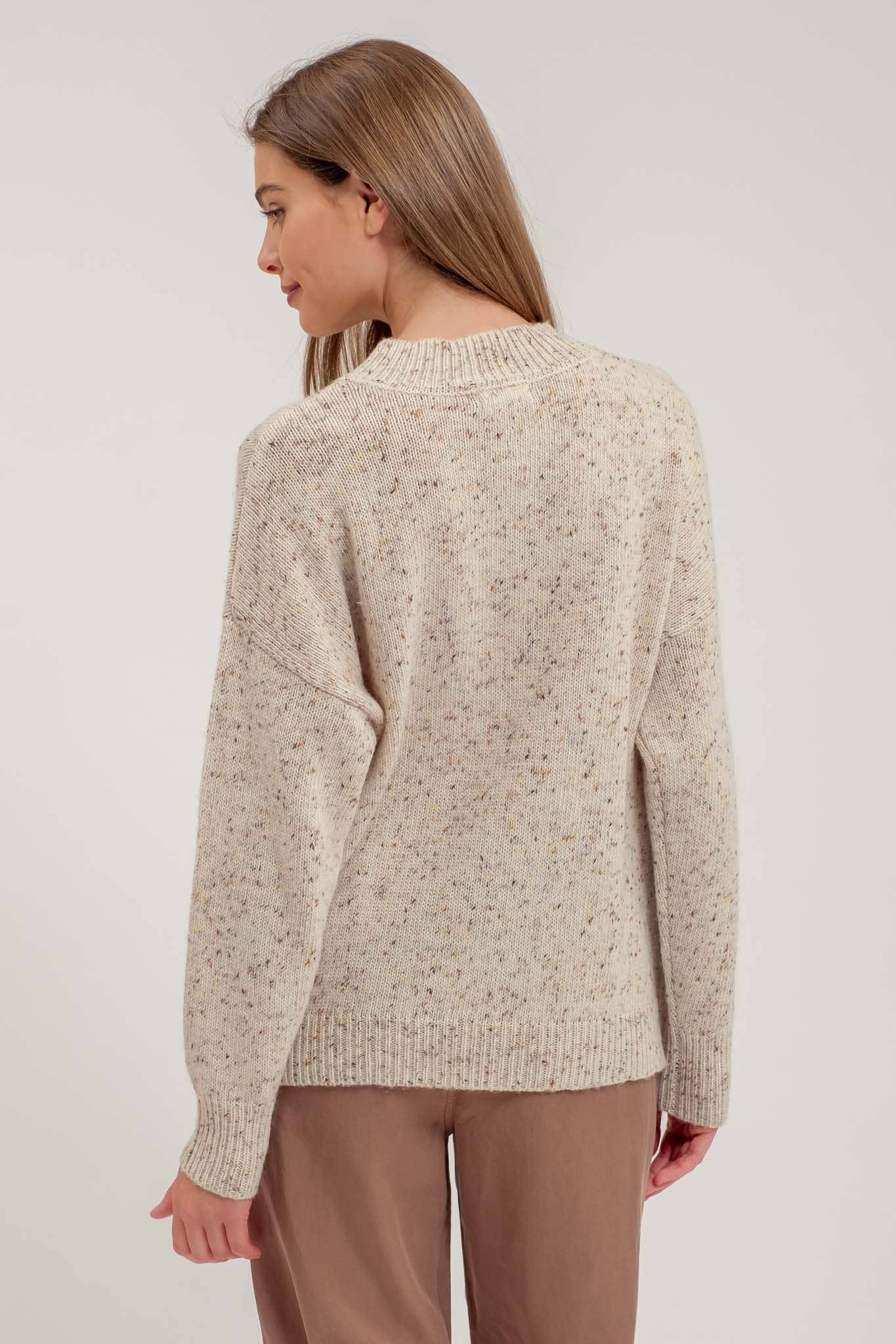 Speckle Knit Mock Neck Sweater