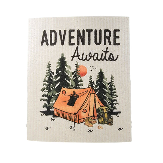 Adventure Awaits Swedish Dishcloth - Summer Dish Cloth