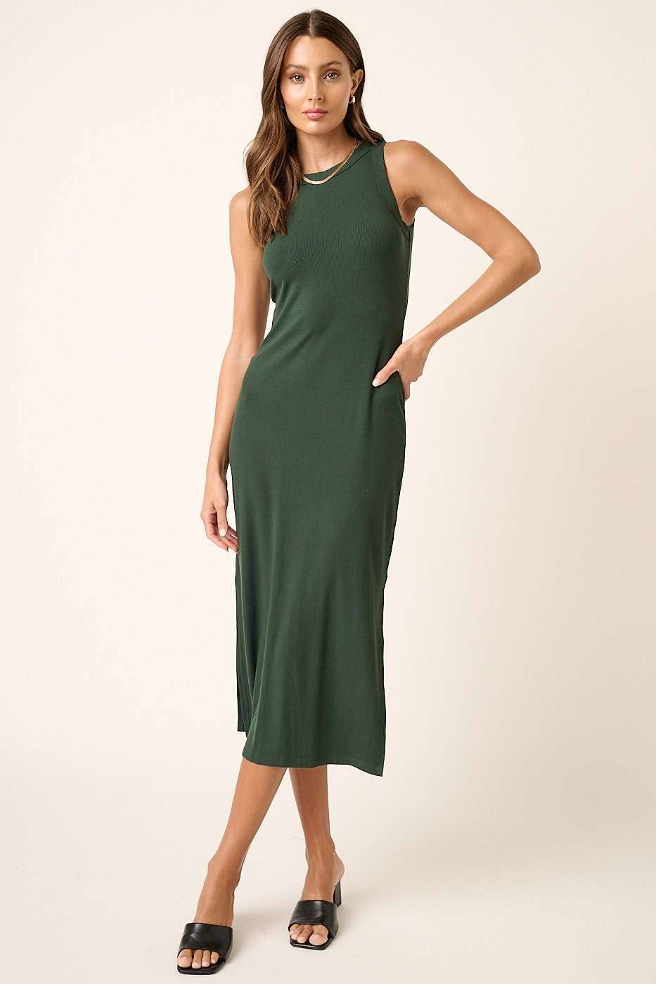 Premium Ribbed Knit Tank Dress