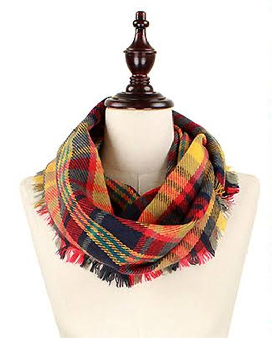 Plaid Soft Infinity Scarf